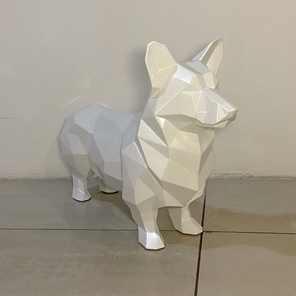 Полигональная скульптура «Корги»