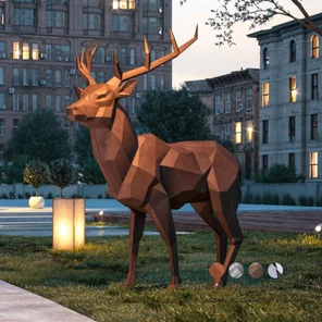 Полигональная скульптура «Олень»