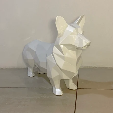 Полигональная скульптура «Корги»