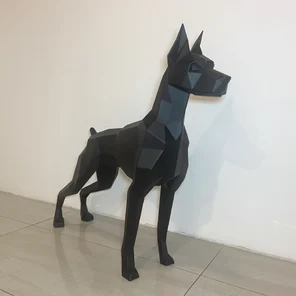 Полигональная скульптура «Доберман»