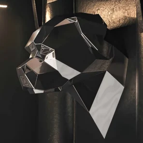 Полигональная скульптура «Голова ротвейлера»