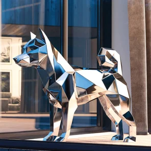 Полигональная скульптура «Шиба - ину»