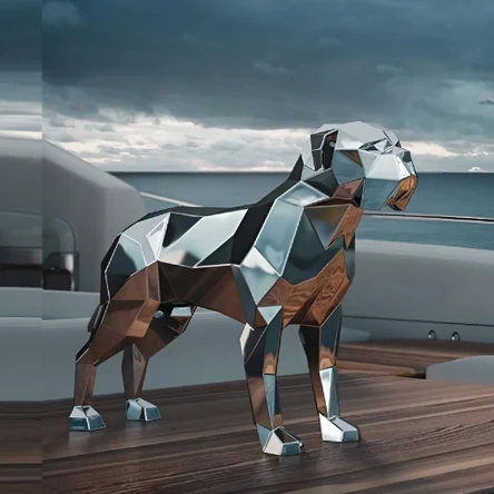 Полигональная скульптура «Бульмастиф»