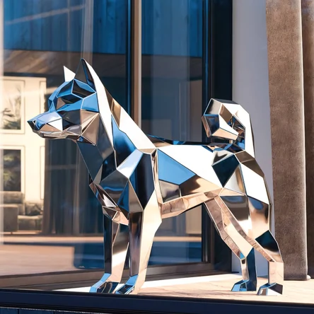 Полигональная скульптура «Шиба - ину»