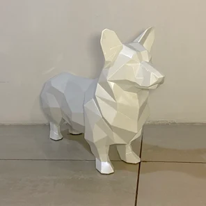 Полигональная скульптура «Корги»
