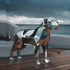 Полигональная скульптура «Бульмастиф»